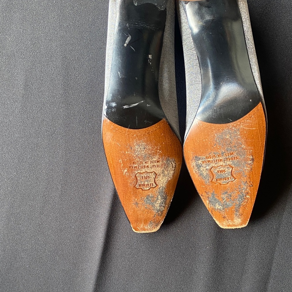 Stuart Weitzman Shimmering Gray Heels - Picture 8 of 9